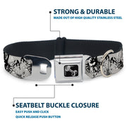 Dog Bone Seatbelt Buckle Collar - Peace w/Wings Gray