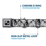 Dog Bone Seatbelt Buckle Collar - Peace w/Wings Gray