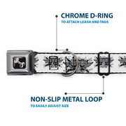 Dog Bone Seatbelt Buckle Collar - Phoenix Shield White