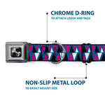Dog Bone Seatbelt Buckle Collar - Peaks Turquoise/Fuchsia/Black/White