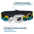 Load image into Gallery viewer, Dog Bone Seatbelt Buckle Collar - Plaid X Gradient Black/Orange/Green/Blue
