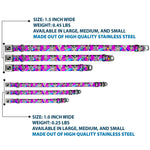 Dog Bone Seatbelt Buckle Collar - Panda Hat Animals w/Bright Color Burst