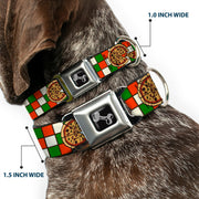 Dog Bone Seatbelt Buckle Collar - Pizza Pies