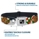 Dog Bone Seatbelt Buckle Collar - Pizza Pies