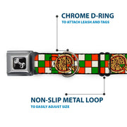 Dog Bone Seatbelt Buckle Collar - Pizza Pies