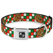 Dog Bone Seatbelt Buckle Collar - Pizza Pies