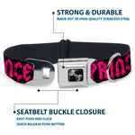 Dog Bone Seatbelt Buckle Collar - Punk Princess Black/Fuchsia