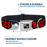Dog Bone Seatbelt Buckle Collar - Punk Princess Black/Red/White