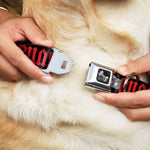 Dog Bone Seatbelt Buckle Collar - Punk Princess Black/Red/White