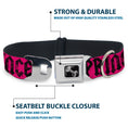 Load image into Gallery viewer, Dog Bone Seatbelt Buckle Collar - Punk Princess Fuchsia/Black
