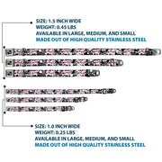 Dog Bone Seatbelt Buckle Collar - Punk Princess Heart & Cross Bones w/Skulls & Splatter Black/White