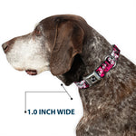 Dog Bone Seatbelt Buckle Collar - Punk Princess w/Piano Keys