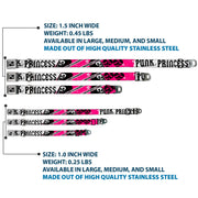 Dog Bone Seatbelt Buckle Collar - Punk Princess w/Zippers & Skulls