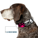 Dog Bone Seatbelt Buckle Collar - Punk Princess w/Zippers & Skulls