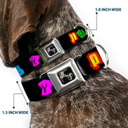 Dog Bone Seatbelt Buckle Collar - Punk You Black/Full Color