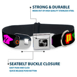 Dog Bone Seatbelt Buckle Collar - Punk You Black/Full Color