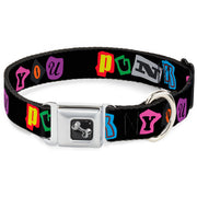 Dog Bone Seatbelt Buckle Collar - Punk You Black/Full Color