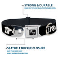 Load image into Gallery viewer, Dog Bone Seatbelt Buckle Collar - Punk You Black/White
