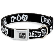 Dog Bone Seatbelt Buckle Collar - Punk You Black/White
