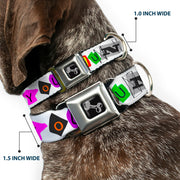 Dog Bone Seatbelt Buckle Collar - Punk You White/Full Color