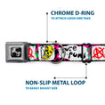 Load image into Gallery viewer, Dog Bone Seatbelt Buckle Collar - Pure Punk w/Safety Pins Black/Fuchsia/White
