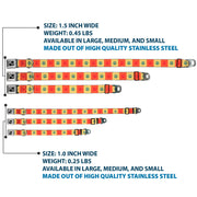 Dog Bone Seatbelt Buckle Collar - Peace Blocks Red/Yellow/Blue