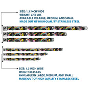 Dog Bone Seatbelt Buckle Collar - Rainbow Cloud Stars Black