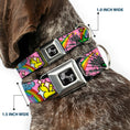 Load image into Gallery viewer, Dog Bone Seatbelt Buckle Collar - Rainbow Cloud Stars Pink
