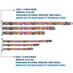 Dog Bone Seatbelt Buckle Collar - Rainbow Cloud Stars Pink