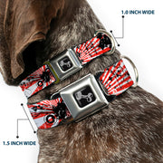 Dog Bone Seatbelt Buckle Collar - Rising Sun White/Red