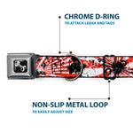 Dog Bone Seatbelt Buckle Collar - Rising Sun White/Red