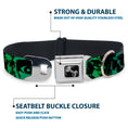 Load image into Gallery viewer, Dog Bone Seatbelt Buckle Collar - Retro Monster Aqua/Black
