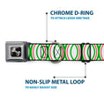 Load image into Gallery viewer, Dog Bone Seatbelt Buckle Collar - Rings White/Green/Red
