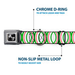 Dog Bone Seatbelt Buckle Collar - Rings White/Green/Red