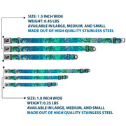 Dog Bone Seatbelt Buckle Collar - Retro Monster Aqua