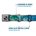 Load image into Gallery viewer, Dog Bone Seatbelt Buckle Collar - Retro Monster Aqua
