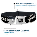 Load image into Gallery viewer, Dog Bone Seatbelt Buckle Collar - RIDE ME Skateboard Black/White
