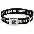 Load image into Gallery viewer, Dog Bone Seatbelt Buckle Collar - RIDE ME Skateboard Black/White
