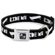 Dog Bone Seatbelt Buckle Collar - RIDE ME Skateboard Black/White