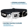 Load image into Gallery viewer, Dog Bone Seatbelt Buckle Collar - RIDE ME Surfboard Black/White
