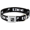 Load image into Gallery viewer, Dog Bone Seatbelt Buckle Collar - RIDE ME Surfboard Black/White
