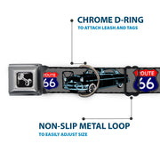 Dog Bone Seatbelt Buckle Collar - Route 66 Classics Gray