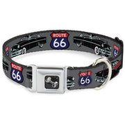 Dog Bone Seatbelt Buckle Collar - Route 66 Classics Gray