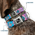 Load image into Gallery viewer, Dog Bone Seatbelt Buckle Collar - Robots Pastel Blocks
