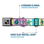 Dog Bone Seatbelt Buckle Collar - Robots Pastel Blocks