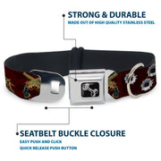 Buckle-Down Seatbelt Buckle Dog Collar - Revolvers Purple/Green