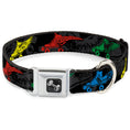 Load image into Gallery viewer, Dog Bone Seatbelt Buckle Collar - Roller Skates Black/Gray/Multi Color
