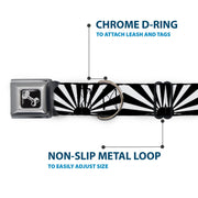 Dog Bone Seatbelt Buckle Collar - Rising Sun White/Black