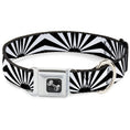 Load image into Gallery viewer, Dog Bone Seatbelt Buckle Collar - Rising Sun White/Black
