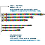 Dog Bone Seatbelt Buckle Collar - Zebra Rainbow Ombre
